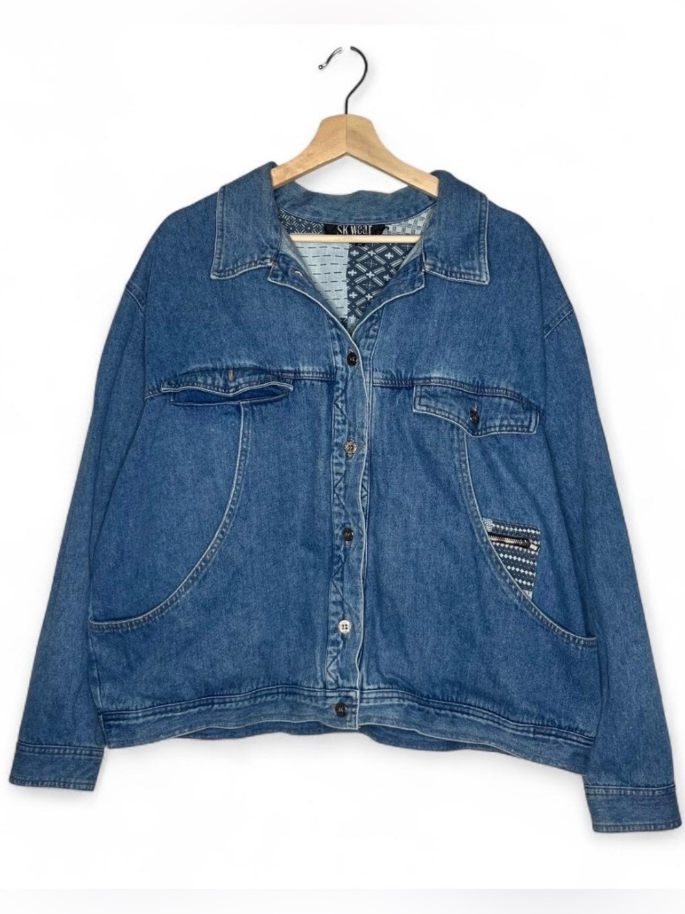 90s Vintage Skwear Denim Jacket Size 2X Cottagecore Boho